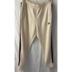 Nike Sportswear Mens Joggers Light Cream/Night Maroon/White AR2255-272